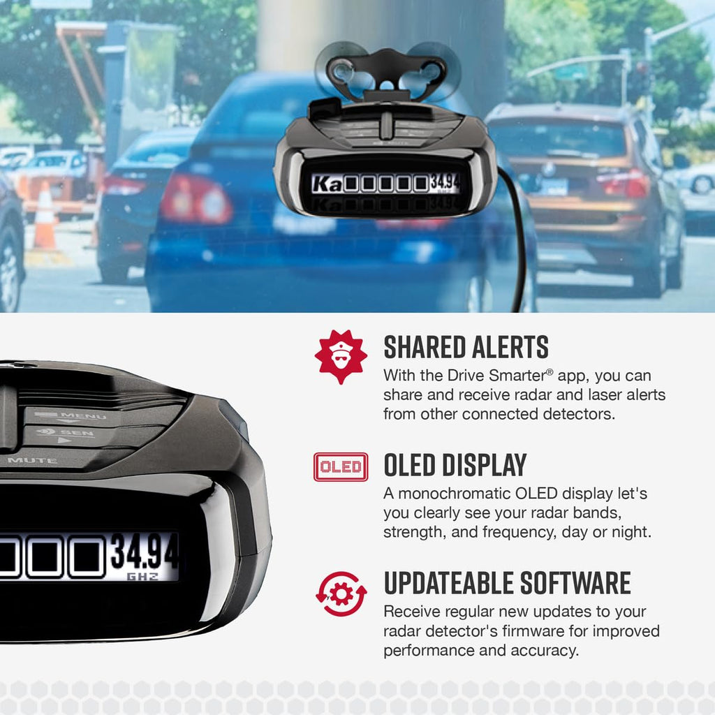 COBRA RAD 480i Laser Radar Detector - Long Range, Bluetooth