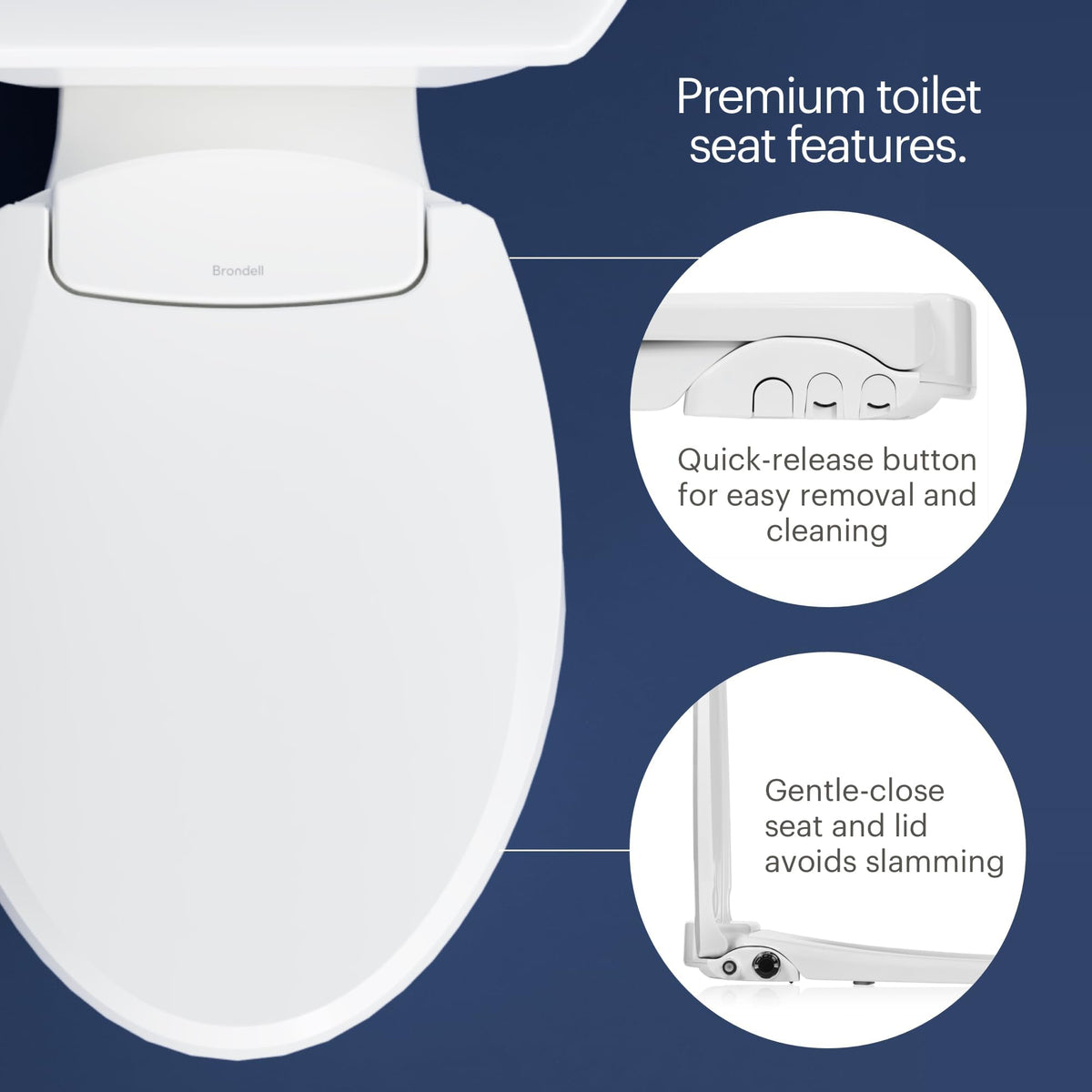 BRONDELL Bidet Toilet Seat Non-Electric for Round Toilets