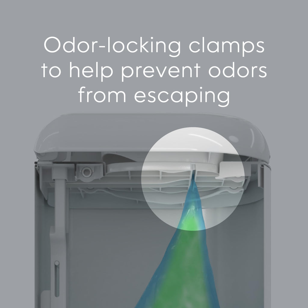DIAPER GENIE Platinum Diaper Pail Gift Set | Hands-Free Odor Control