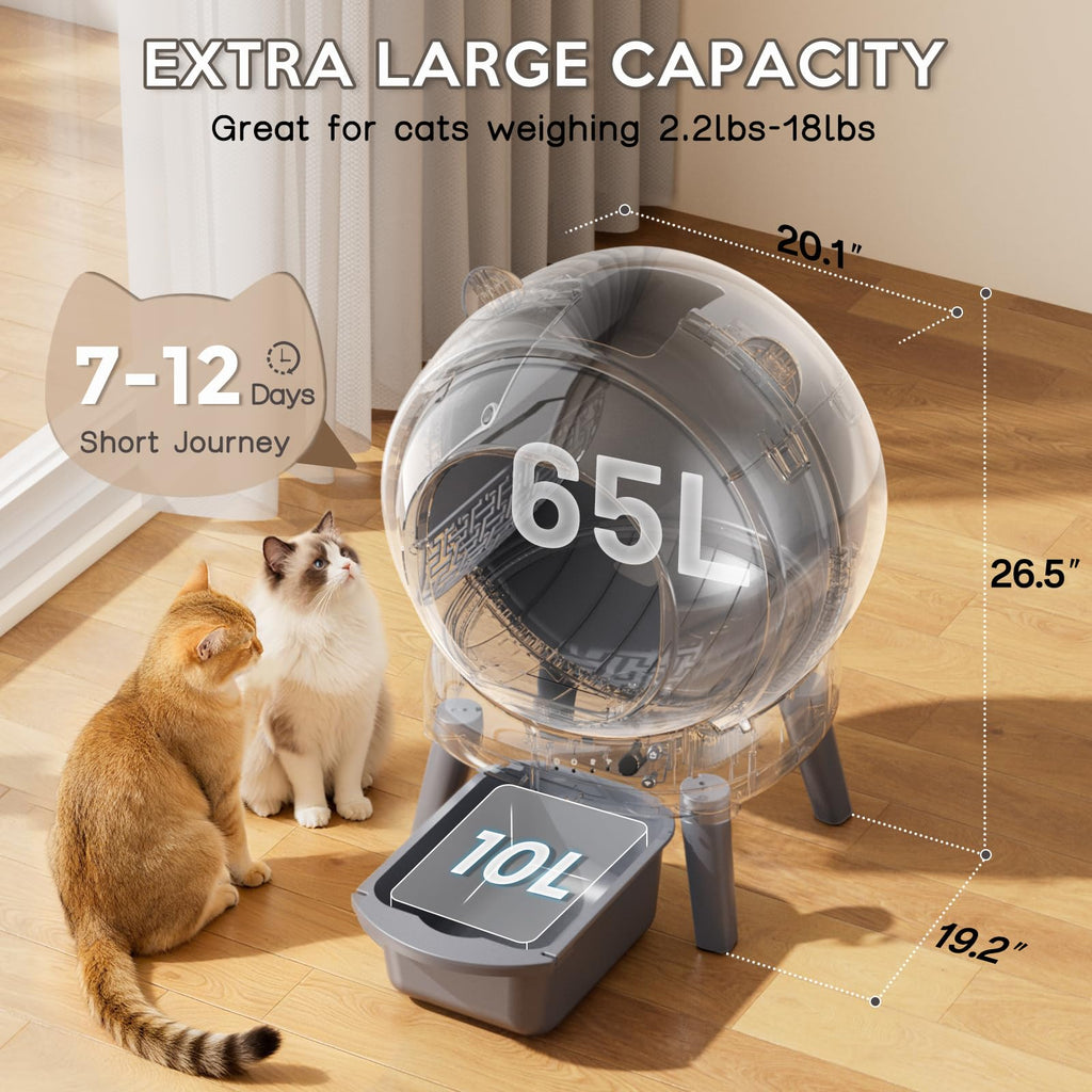 VIVIRATA Automatic Litter Box with App Control for Cats