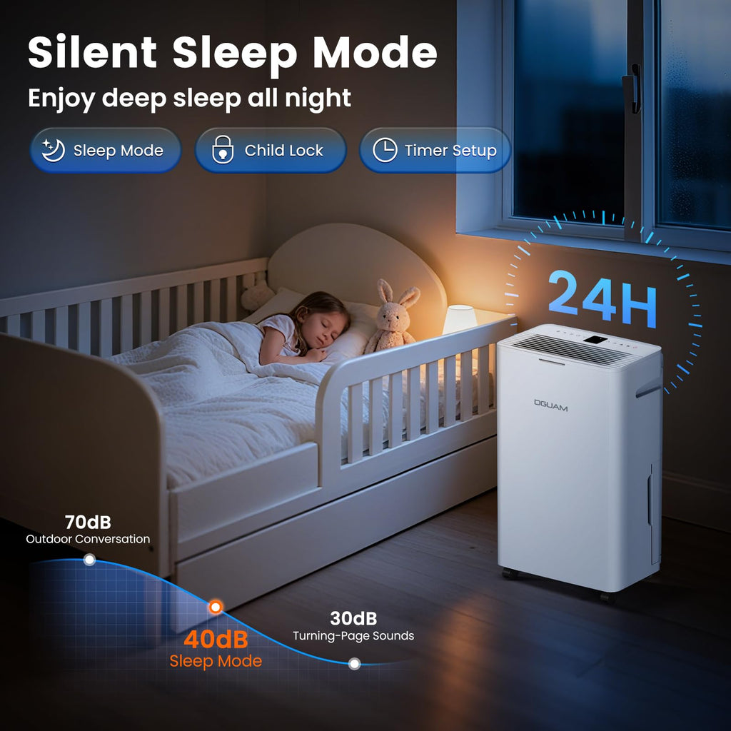 DGUAM 4500 Sq. Ft Dehumidifier, 80 Pint/Day for Home
