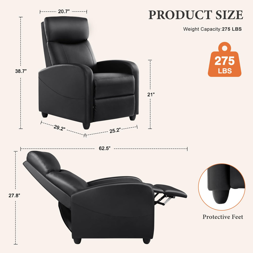 SWEETCRISPY Massage Recliner Chair - Adjustable Lumbar Support