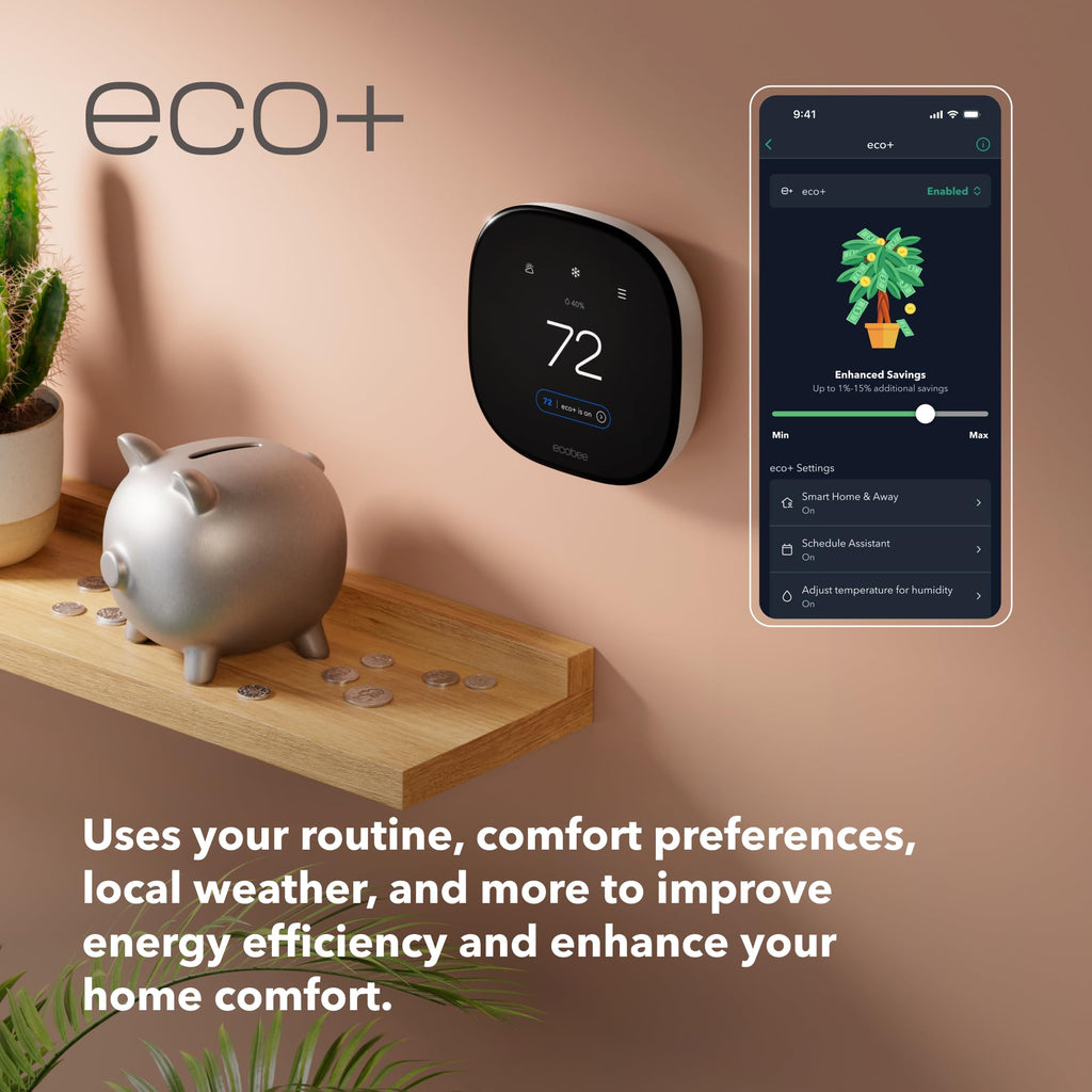 ECOBEE Smart Thermostat Enhanced - WiFi, Works with Siri, Alexa