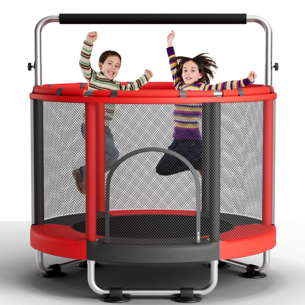 ZCMHAXJ 55" Trampoline for Kids with Enclosure & Bar