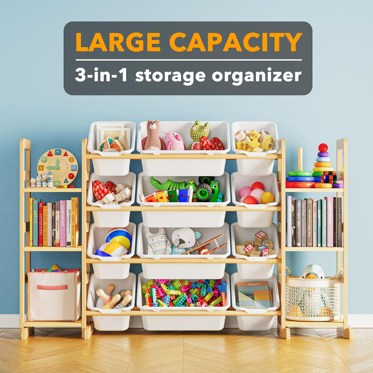 SPACEAID Toy Storage Organizer with 6 Shelves and 12 Bins