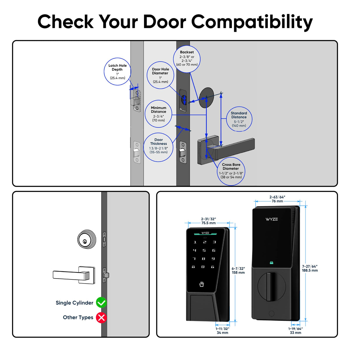 WYZE Palm Lock Smart Door Lock - Keyless Entry, Wi-Fi, Alexa