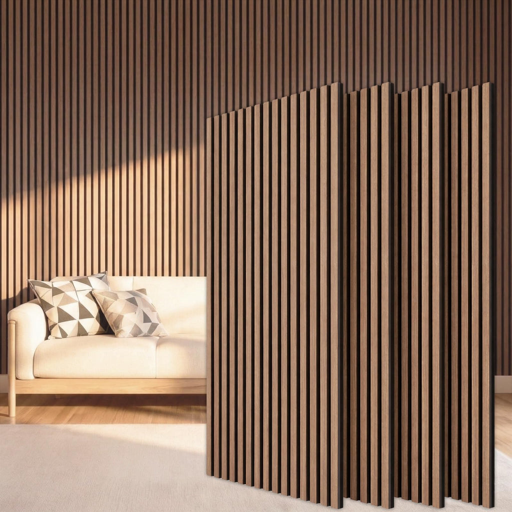 TONOR Wood Slat Wall Panels, 4 Pack Acoustic Noise Cancelling