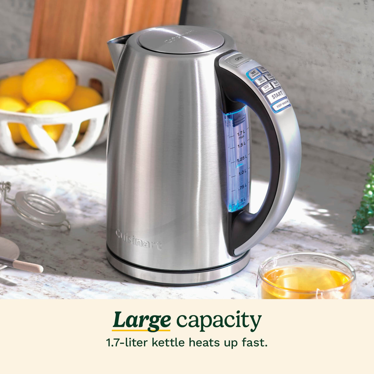 CUISINART PerfecTemp 1.7L Cordless Electric Kettle, 1500W