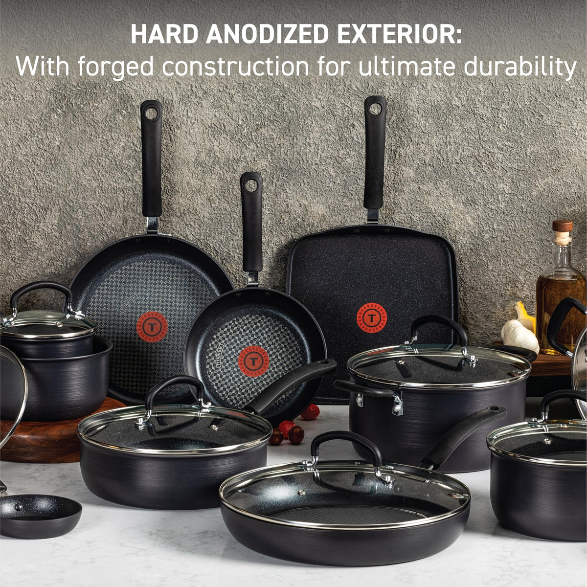 T-FAL Ultimate Hard Anodized Nonstick Cookware Set 17PC