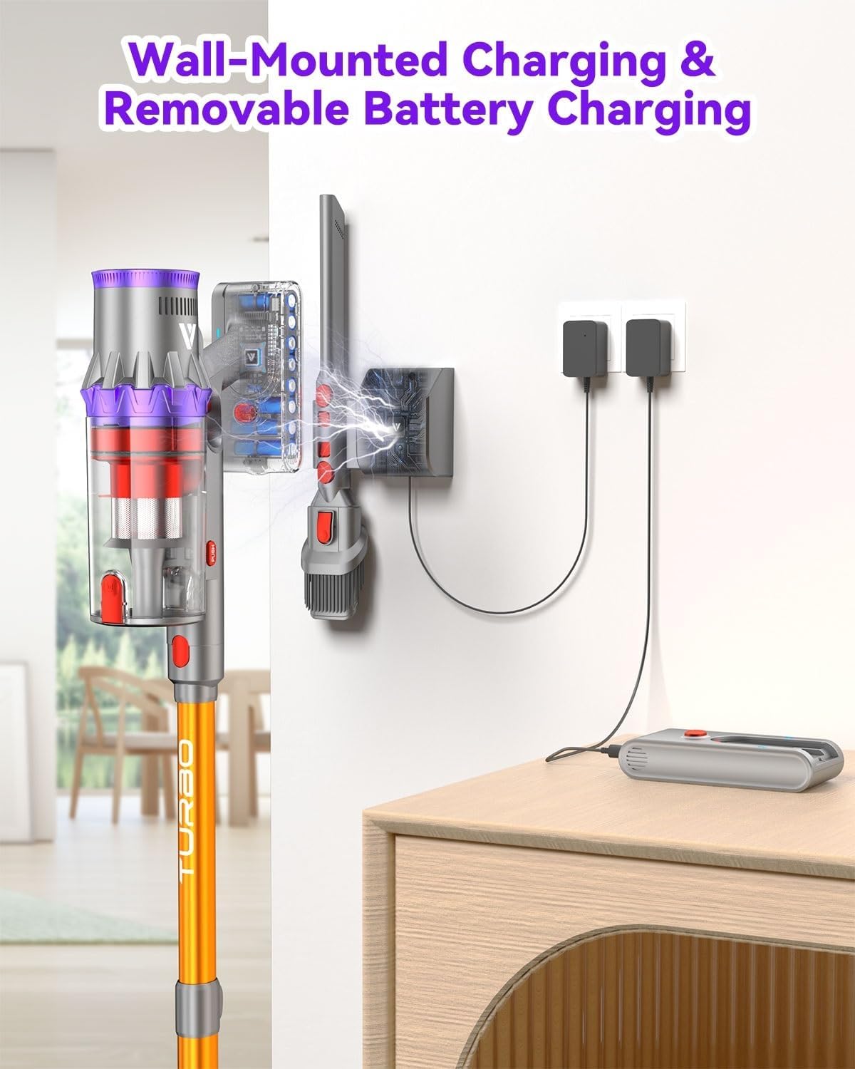 COOVY SU7 Cordless Vacuum Cleaner 580W Wireless Stick Vacuum