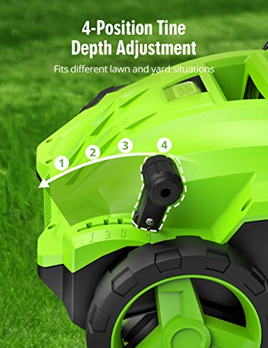 SWIPESMITH 13-Inch 12 Amp Electric Dethatcher Scarifier with Foldable Handle, 2-in-1 Lawn Dethatcher