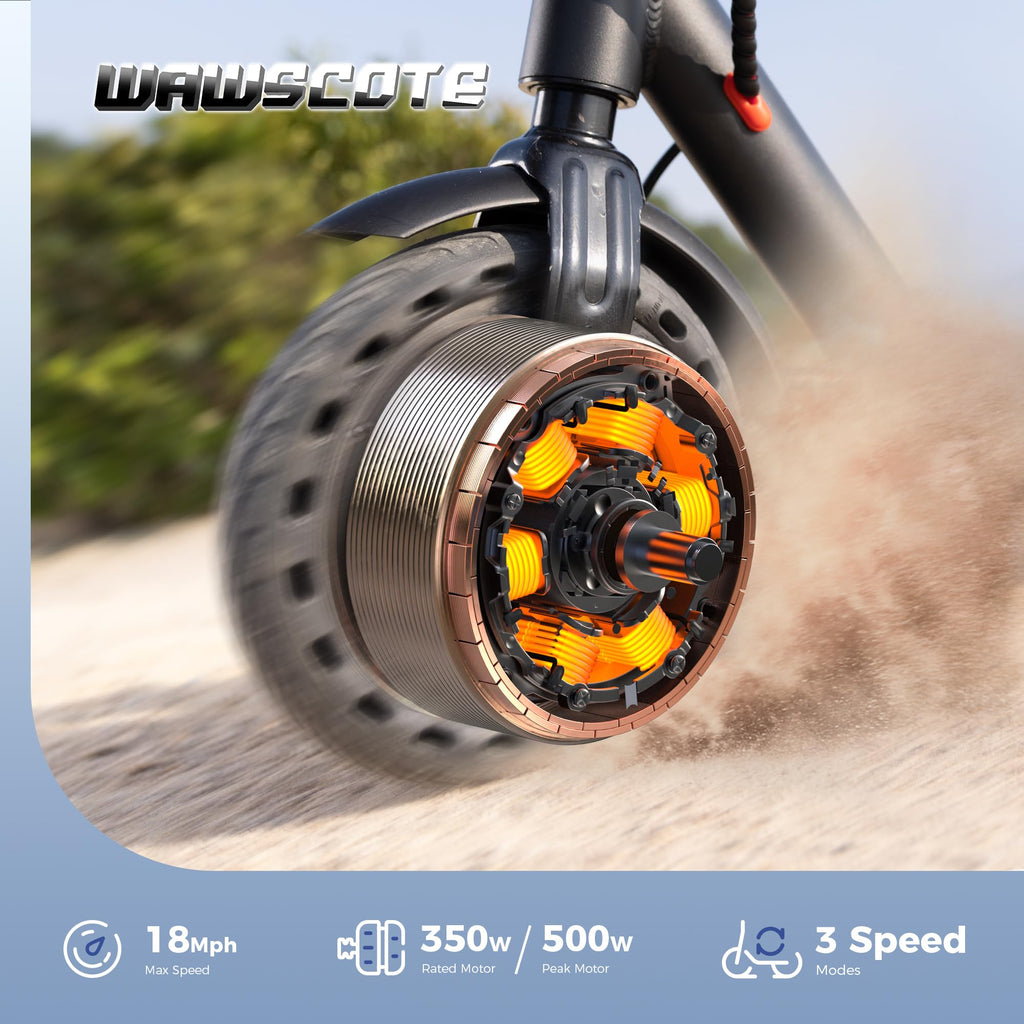 WAWSCOTE Electric Scooter for Adults - 500W Motor, 21 Miles Range