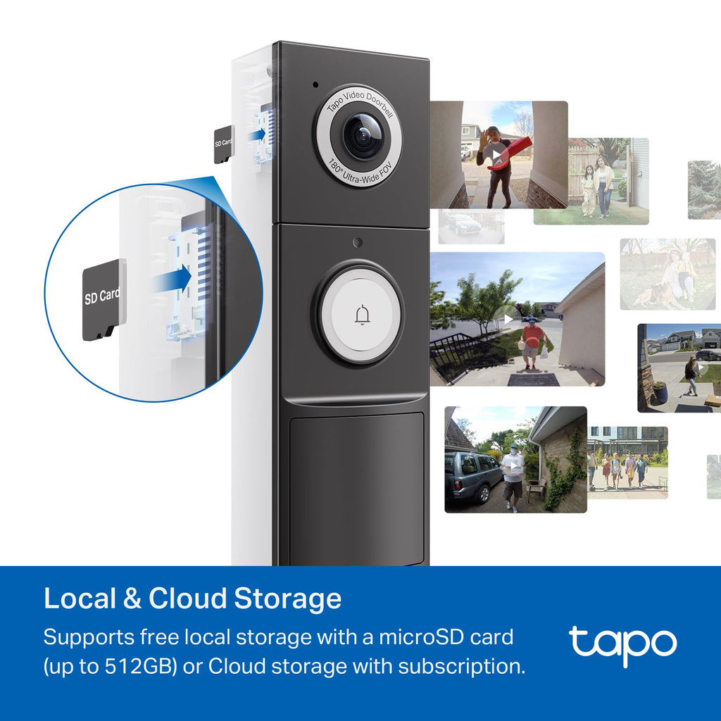 TAPO 2K Smart Video Doorbell with Chime - Wired/Battery Powered