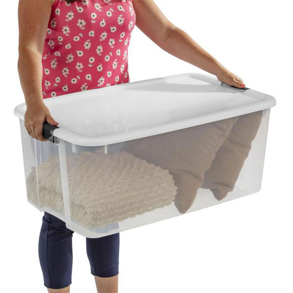 STERILITE 4-Pack Clear Plastic Storage Bins with Lids - 116 Quart