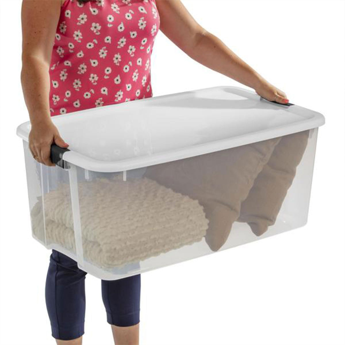 STERILITE 4-Pack Clear Plastic Storage Bins with Lids - 116 Quart