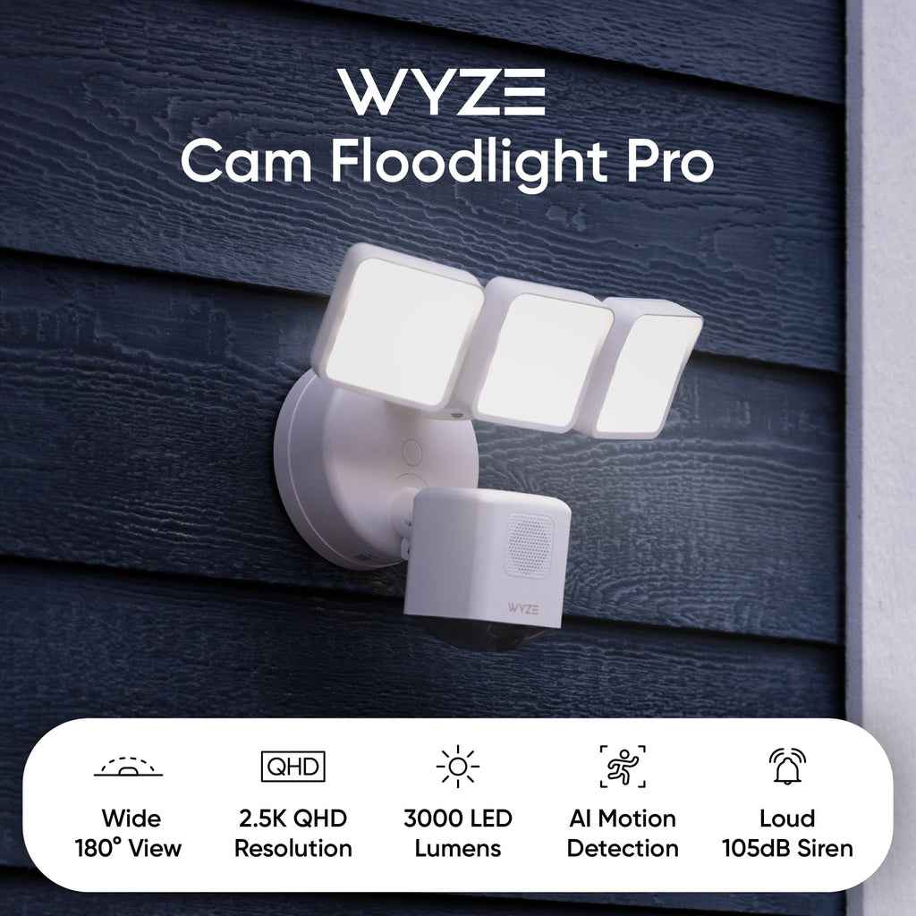 WYZE Floodlight Camera Pro - 2.5K HD Outdoor Security