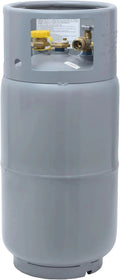 Steel Forklift Propane Tank Cylinder with Built-in Gauge, Gray-Flame King