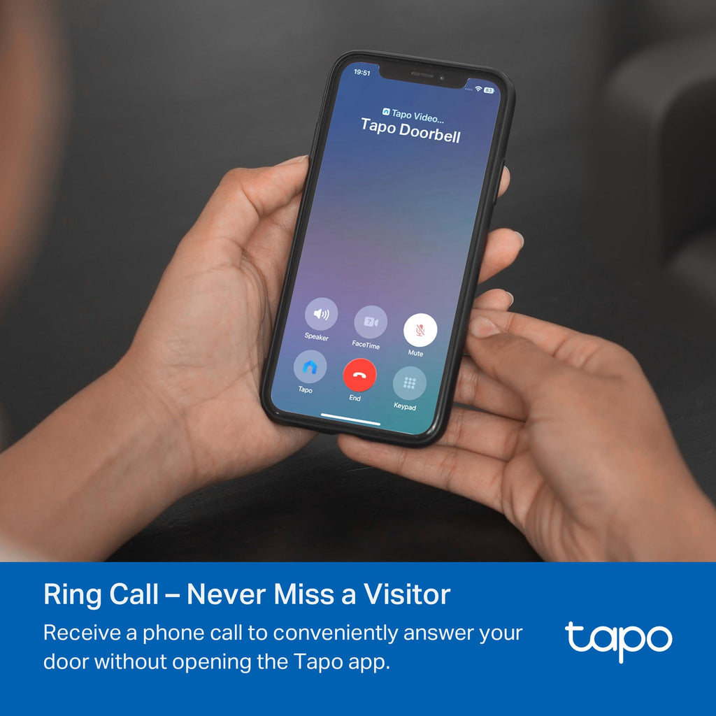 TAPO 2K Smart Video Doorbell with Chime - Wired/Battery Powered