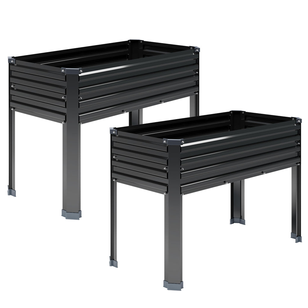 DIIYIV 2PCS Galvanized Elevated Garden Bed with Legs