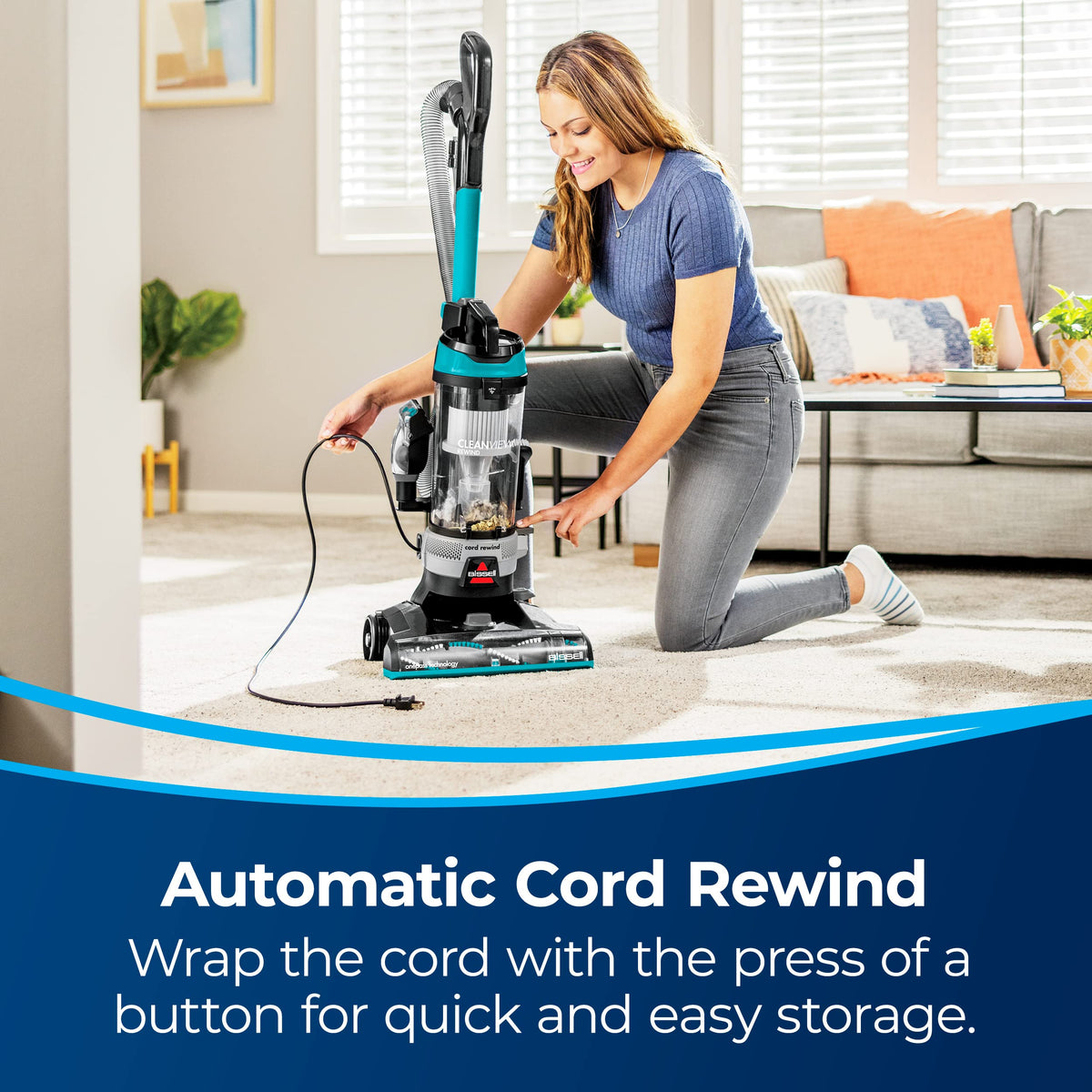BISSELL CleanView Rewind Bagless Vacuum with Cord Rewind