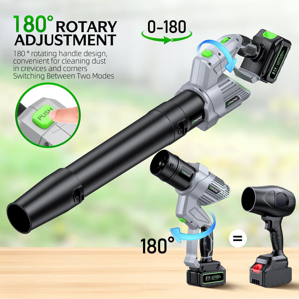 COMCHOI Electric Leaf Blower Cordless, 680 CFM, 5 Speed