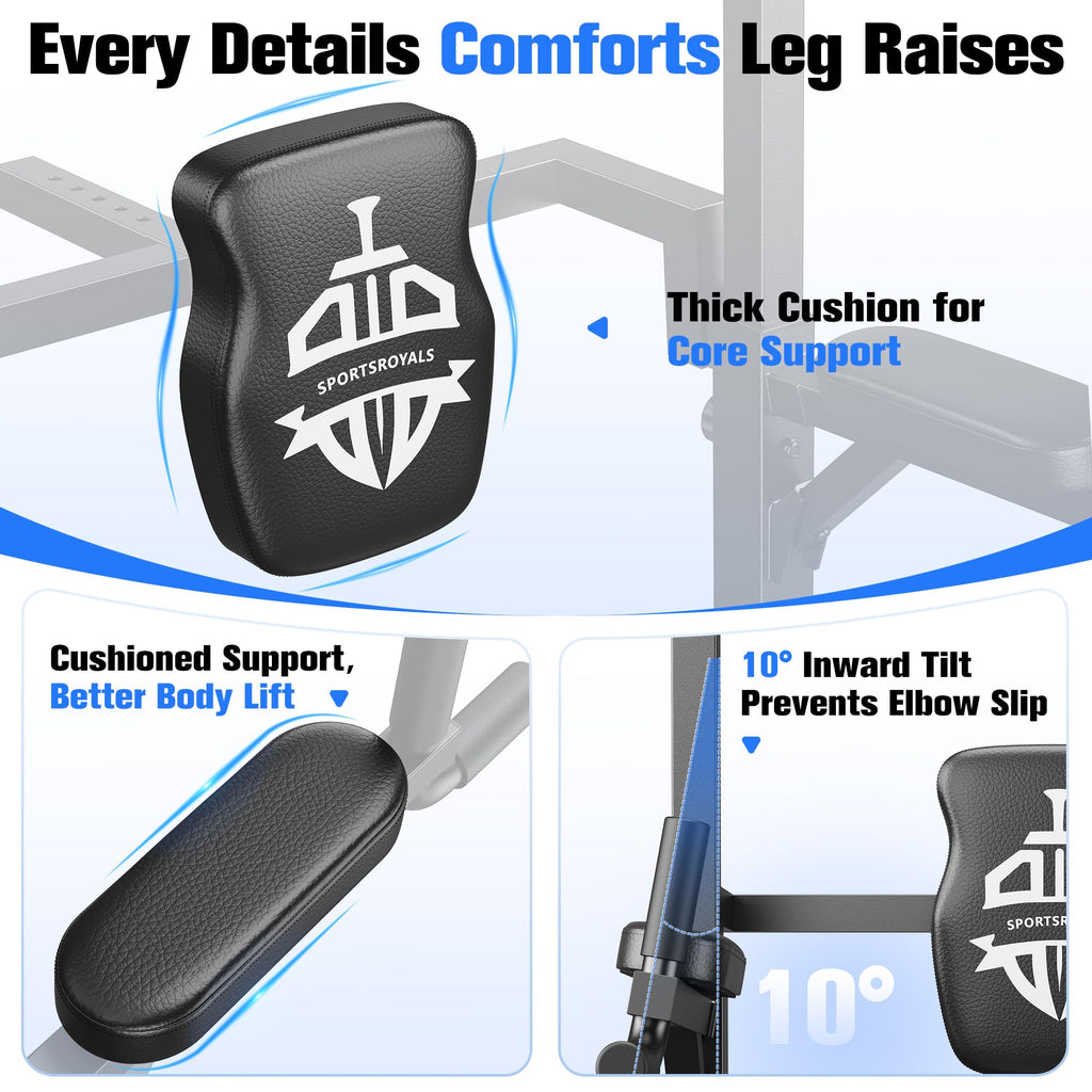 SPORTSROYALS Power Tower Pull Up Bar - 450LBS Dip Station