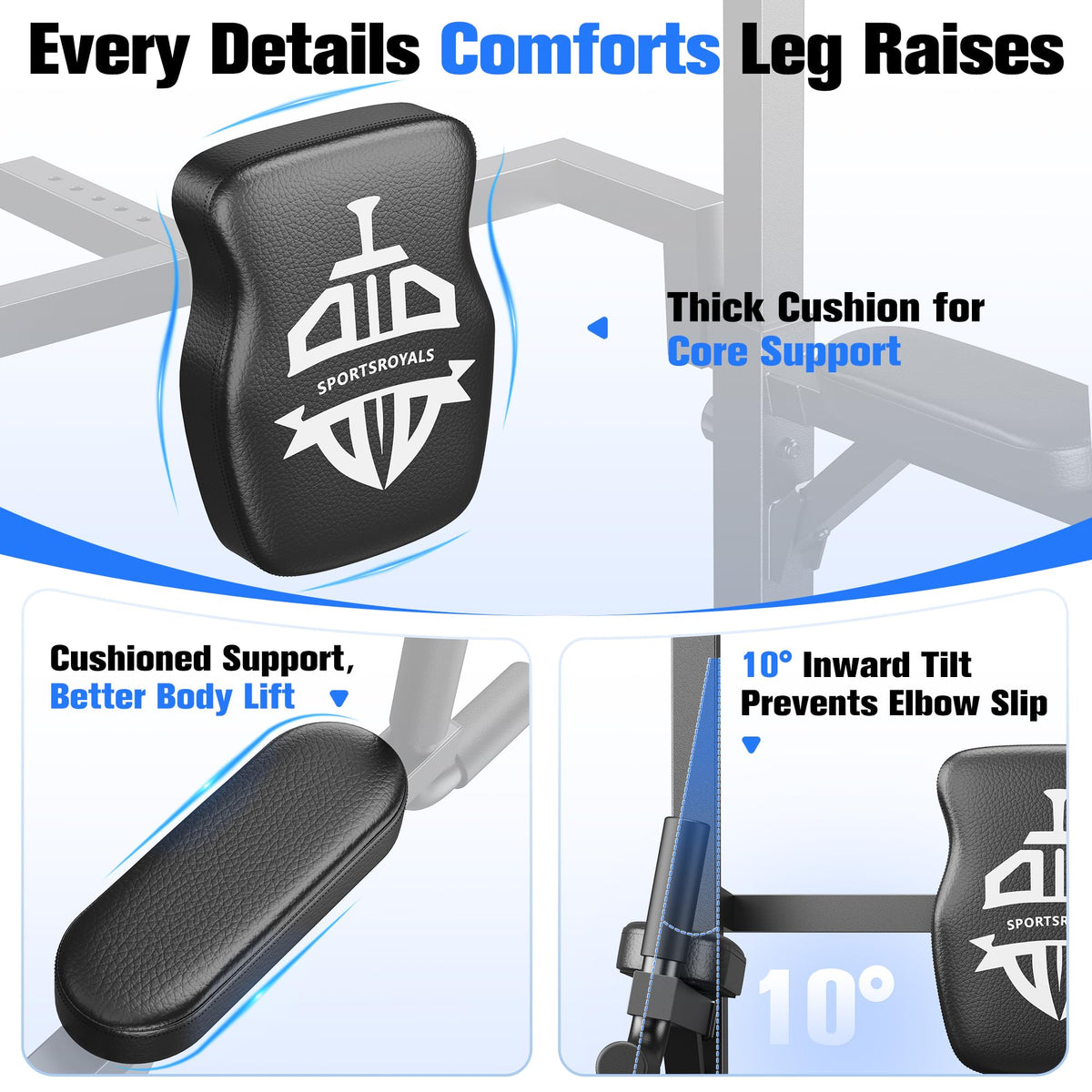 SPORTSROYALS Power Tower Pull Up Bar - 450LBS Dip Station