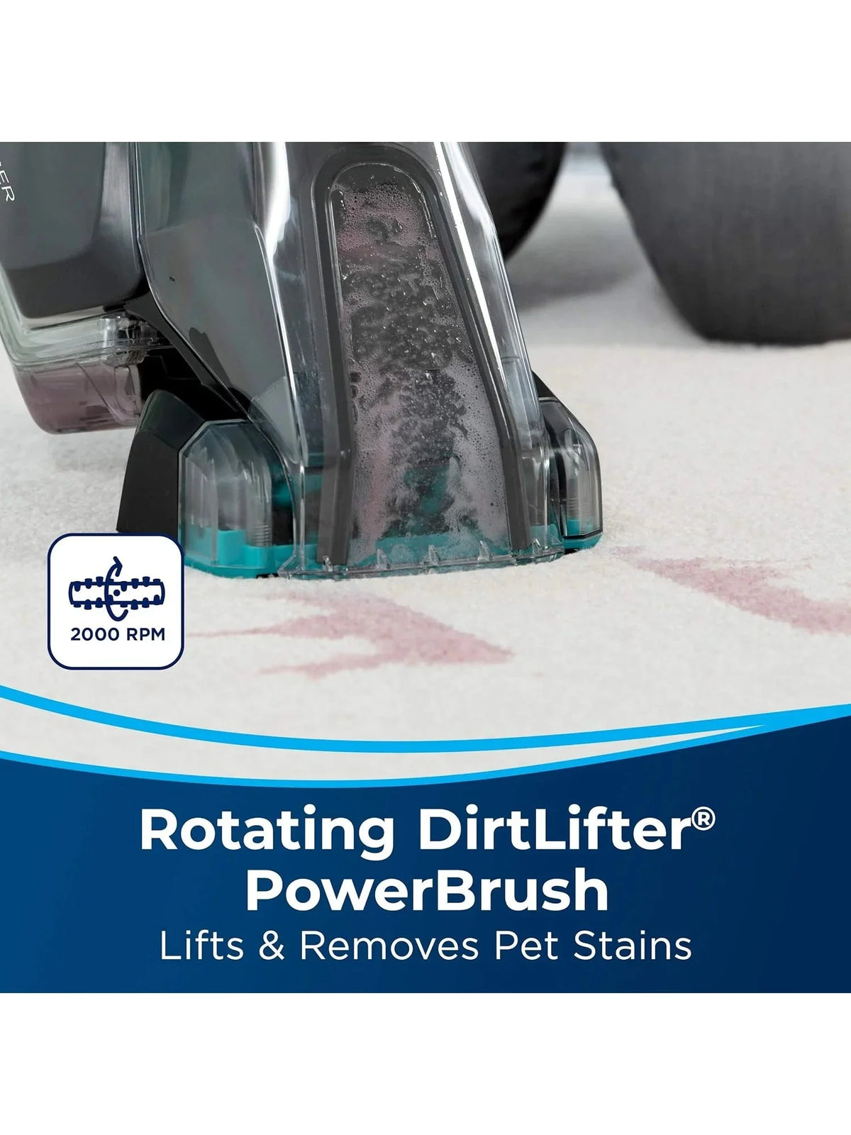BISSELL Pet Stain Eraser PowerBrush, 20 min runtime, DirtLifter PowerBrush, Stationary Pet Tool,