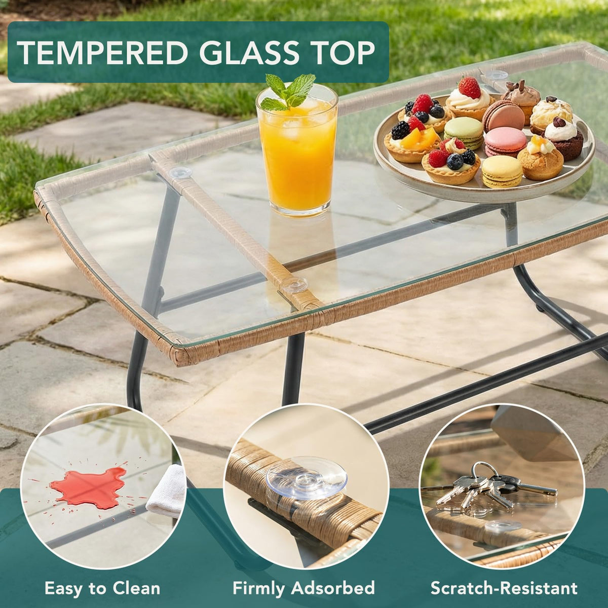 DUMOS Outdoor Wicker Patio Furniture Set with Cushions