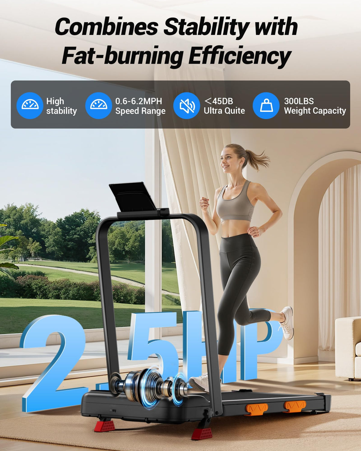 CURSOR FITNESS Walking Pad Portable Treadmill with 15% Incline