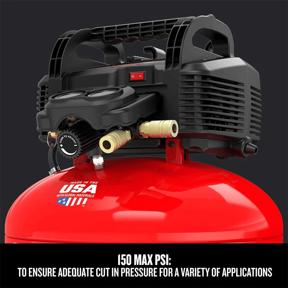 Craftsman 6 Gallon Pancake Air Compressor, Oil-Free, 150 PSI, Portable with Accessory Kit