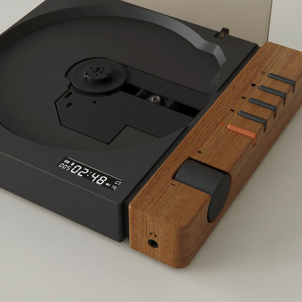 SYITREN R300 Portable Bluetooth Retro CD Player - Brown