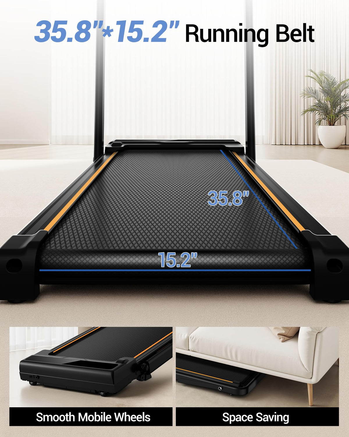 CURSOR FITNESS 16% Incline Walking Pad Treadmill - 4-in-1 Home Use