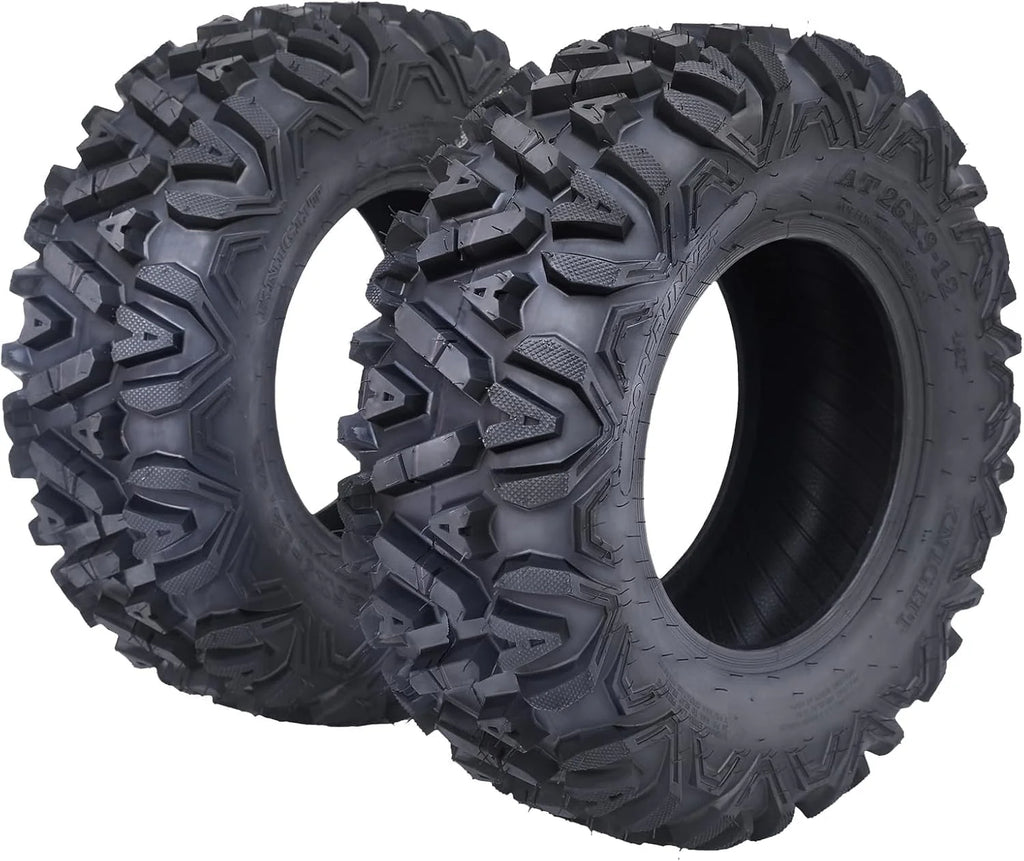 26x12x12 Atv Tires, Set of 2 Atv Tires 26x12-12 6PR, All Terrain Atv/Utv Off-Road Tires, Black