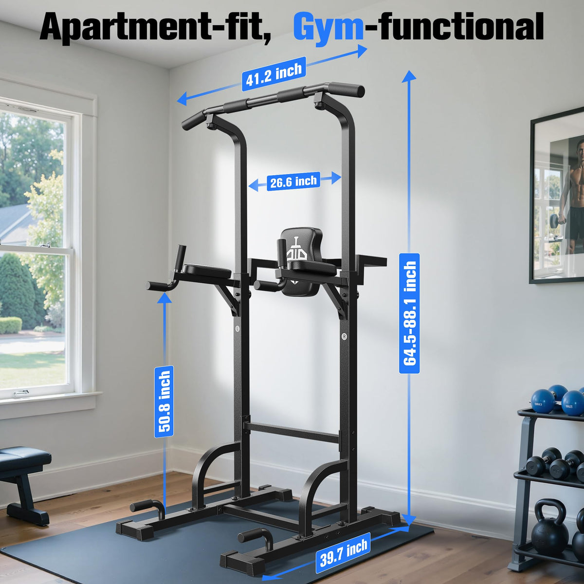 SPORTSROYALS Power Tower Pull Up Bar - 450LBS Dip Station