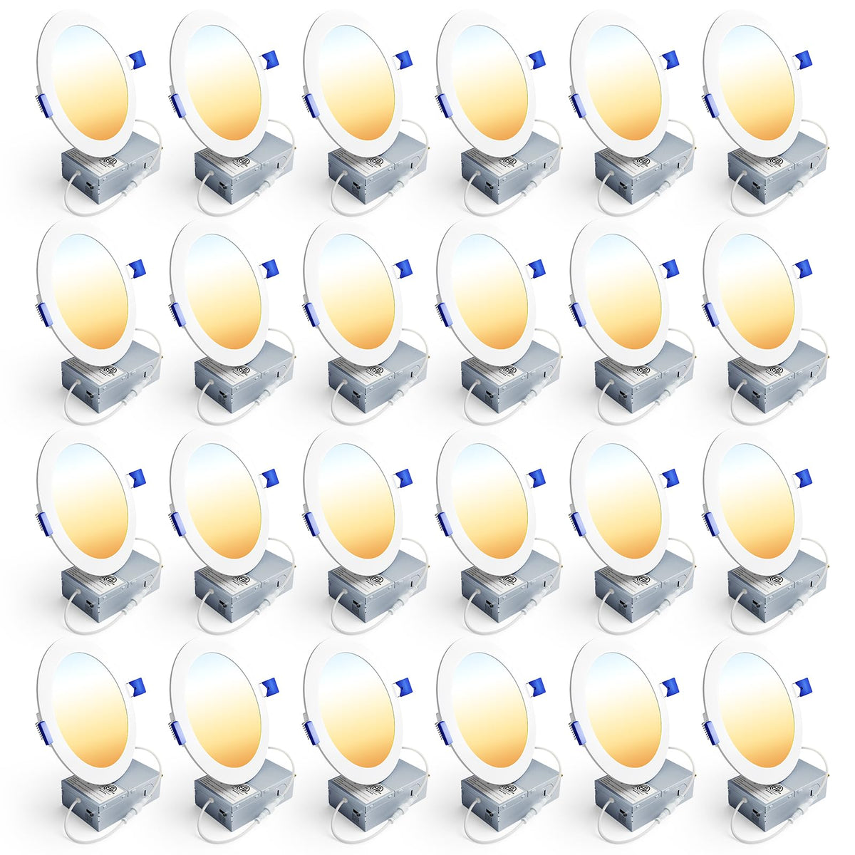 ENSENIOR 24 Pack LED Recessed Ceiling Lights - Dimmable 1200LM