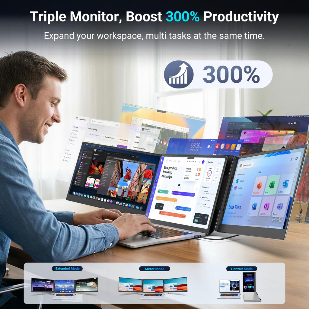 ZUMWALT 15.6" Laptop Screen Extender - 1080P Portable Monitor