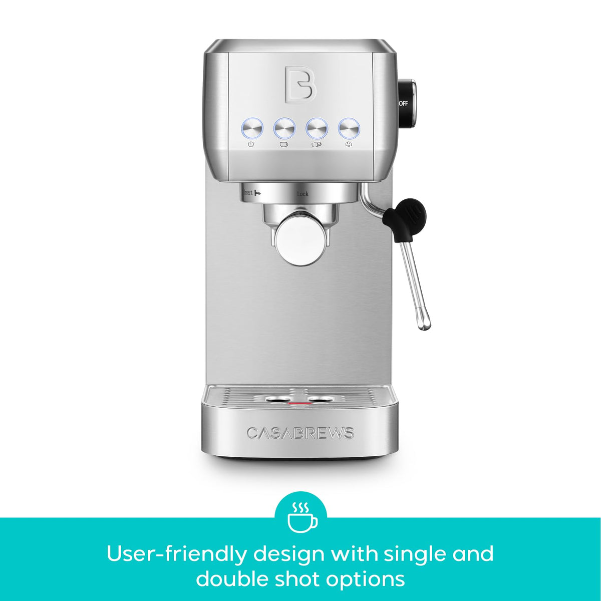 CASABREWS 3700 Essential Espresso Machine - 20 Bar, Stainless Steel