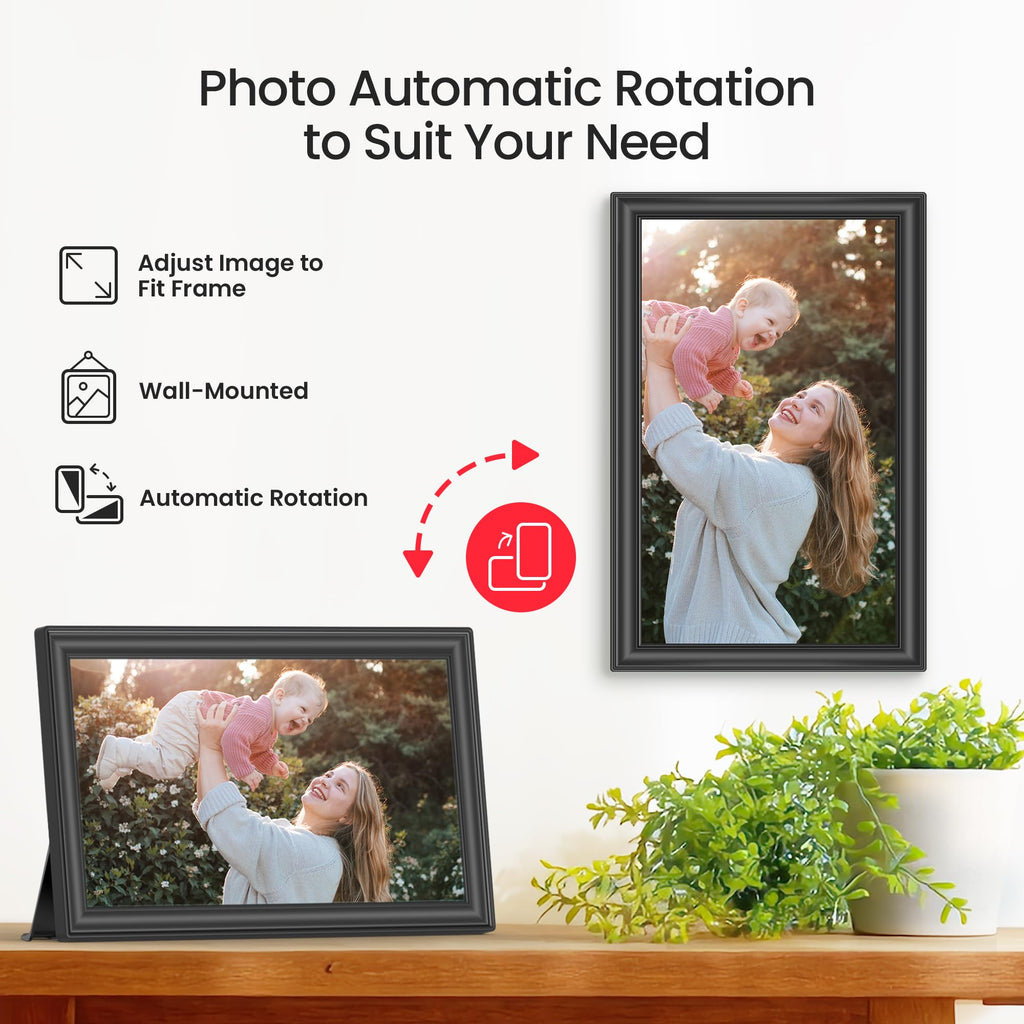 BIGASUO 64GB Frameo 15.6" WiFi Digital Photo Frame