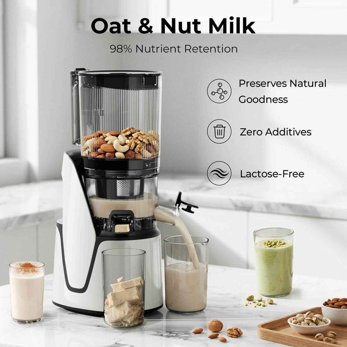 EANORUUS 3-in-1 Cold Press Juicer with 100oz Capacity