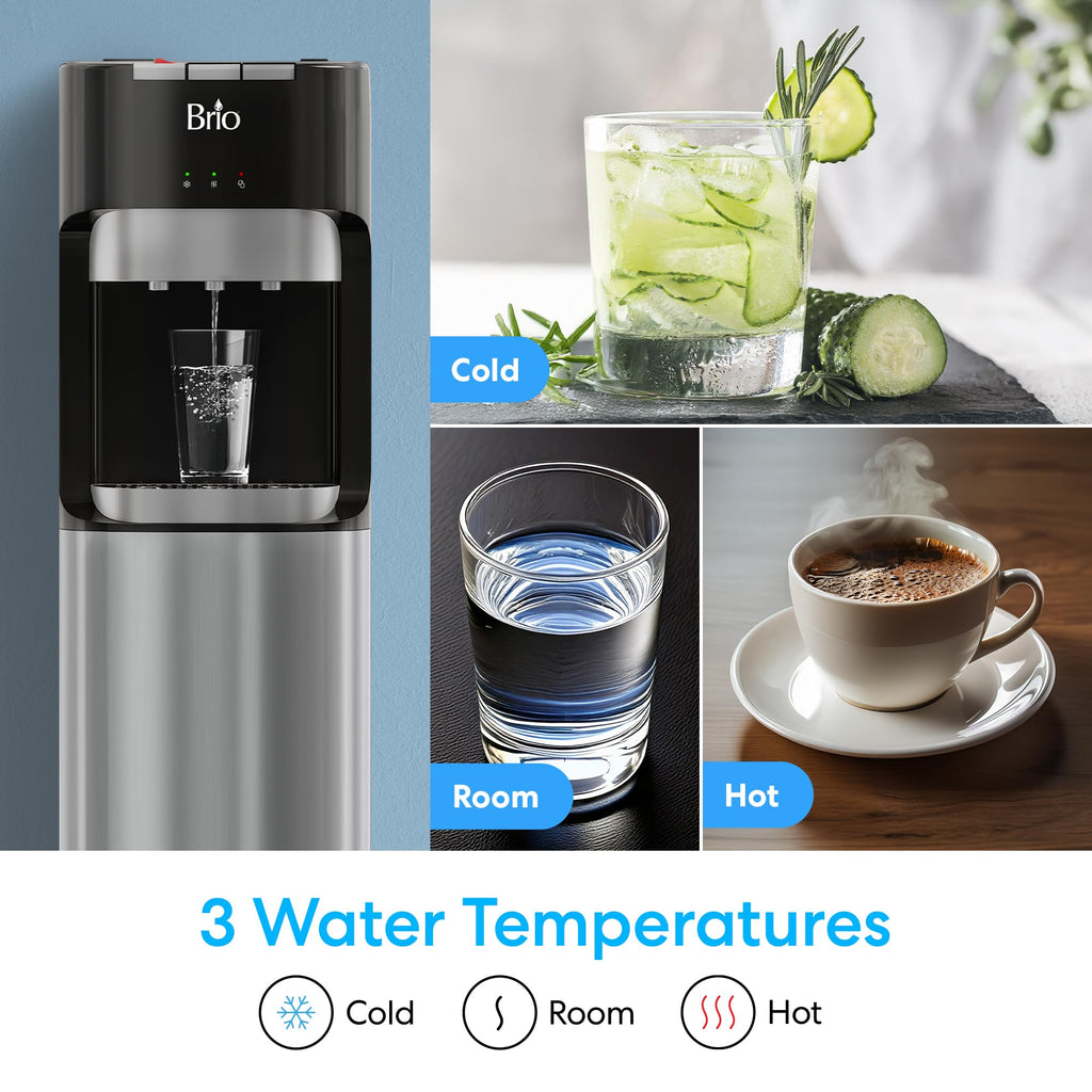 BRIO Bottom Loading Water Cooler Dispenser - 5 Gallon, 3 Temp