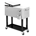 VINGLI 80 Quart Rolling Ice Chest - Portable Drink Cooler Cart