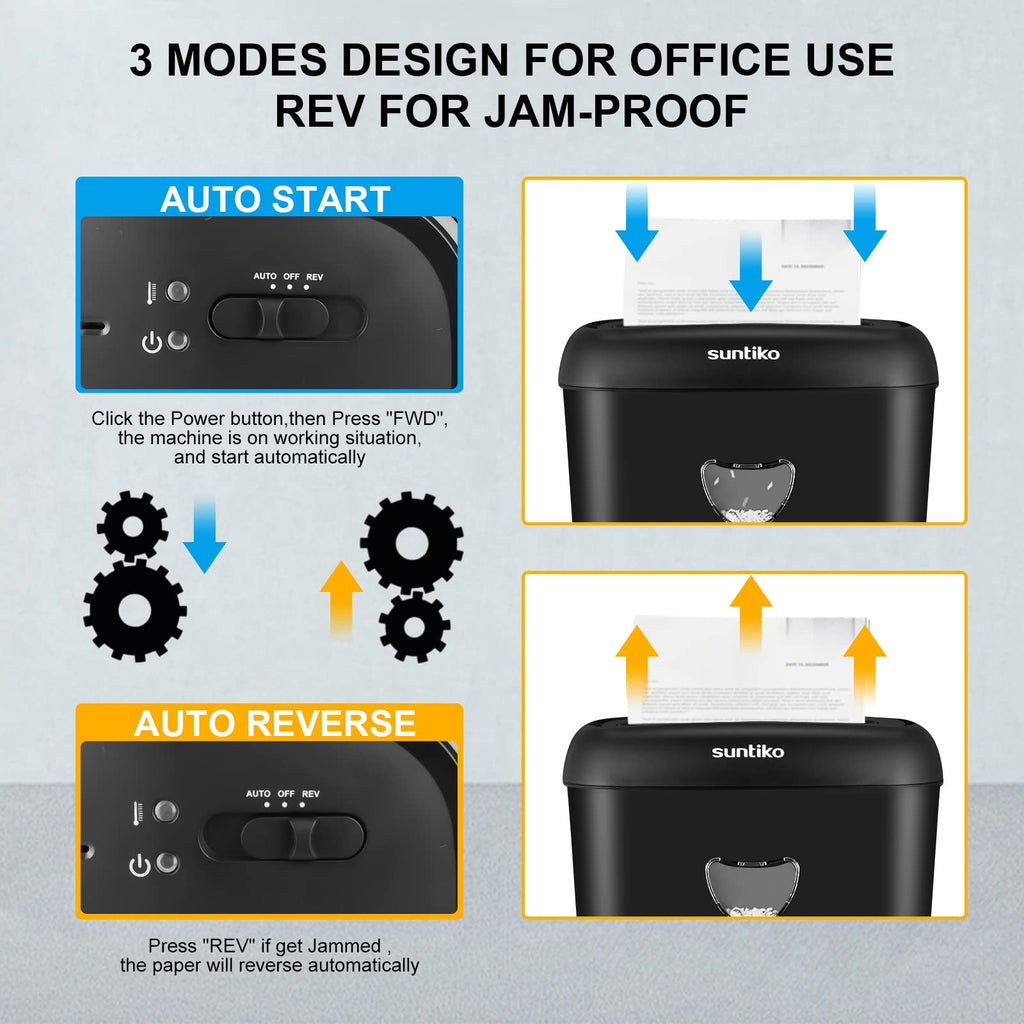 SUNTIKO 14-Sheet Cross Cut Shredder for Home Office Use