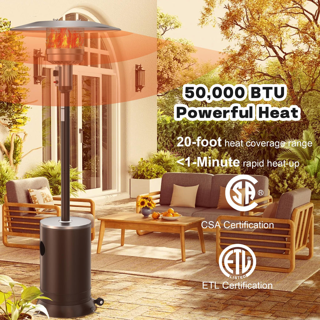 DIAMONDFORGE 50,000 BTU Propane Patio Heater - Outdoor Space Heater