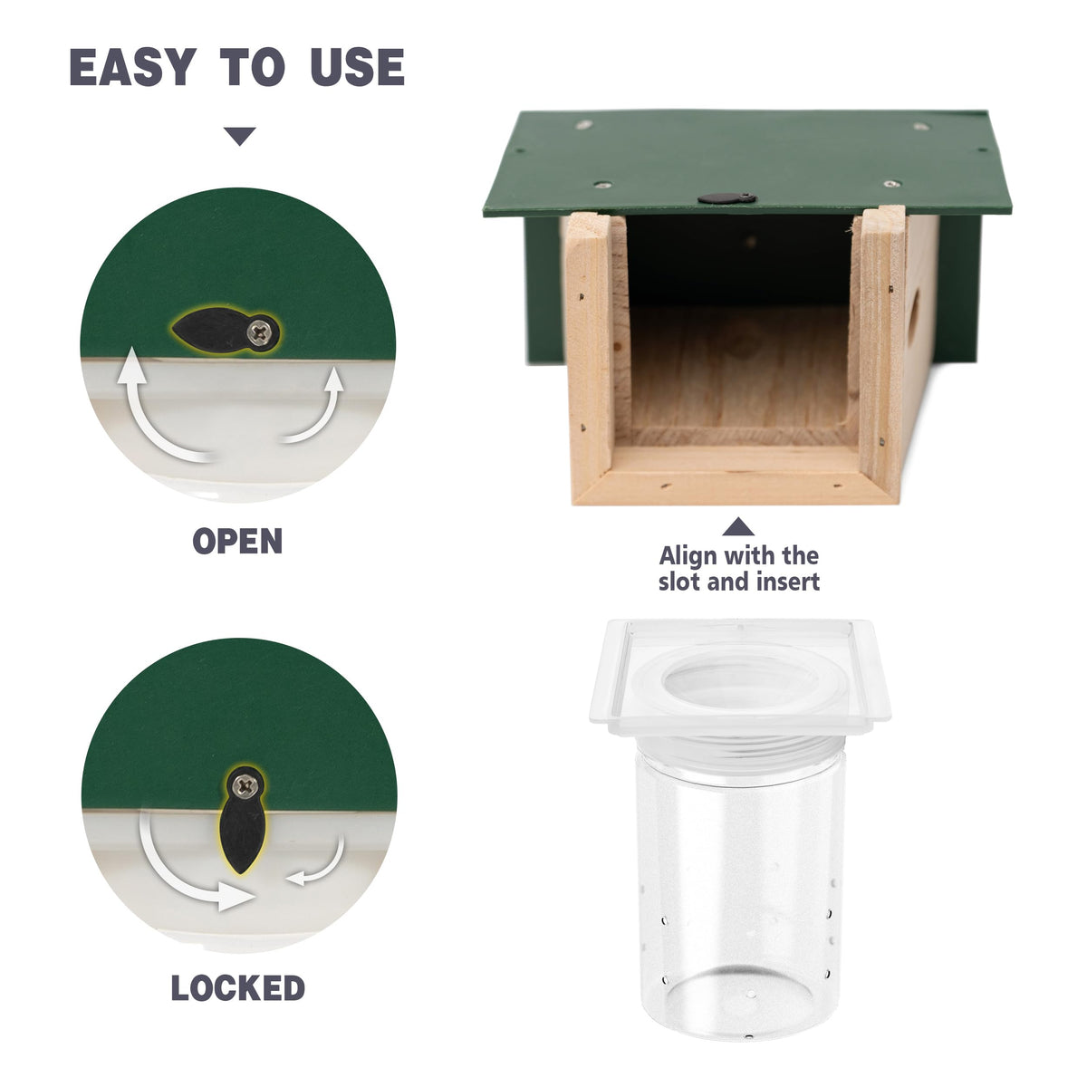 BEST BEE TRAP Carpenter Bee Trap - Outdoor Wooden Insect Traps (4 Pack)