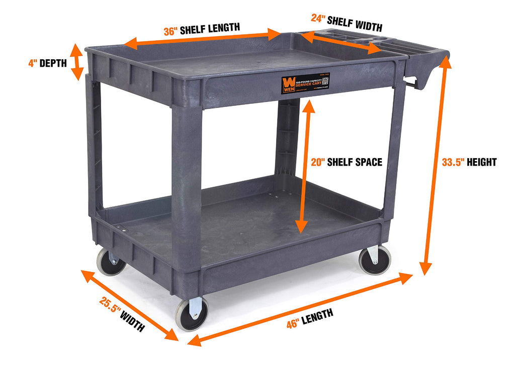 WEN 500-Pound Extra Wide Utility Cart - 46"x25.5"
