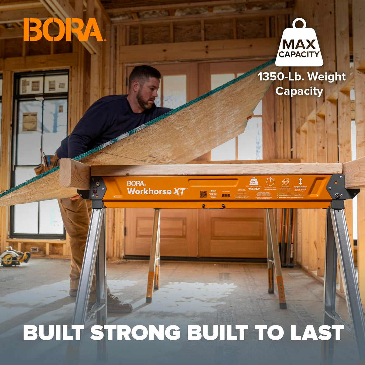 BORA Workhorse XT Adjustable Folding Saw Horses - 2 Pack