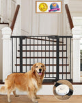 CUMBOR Baby Gate for Stairs - Auto Close Pet Gate, Black