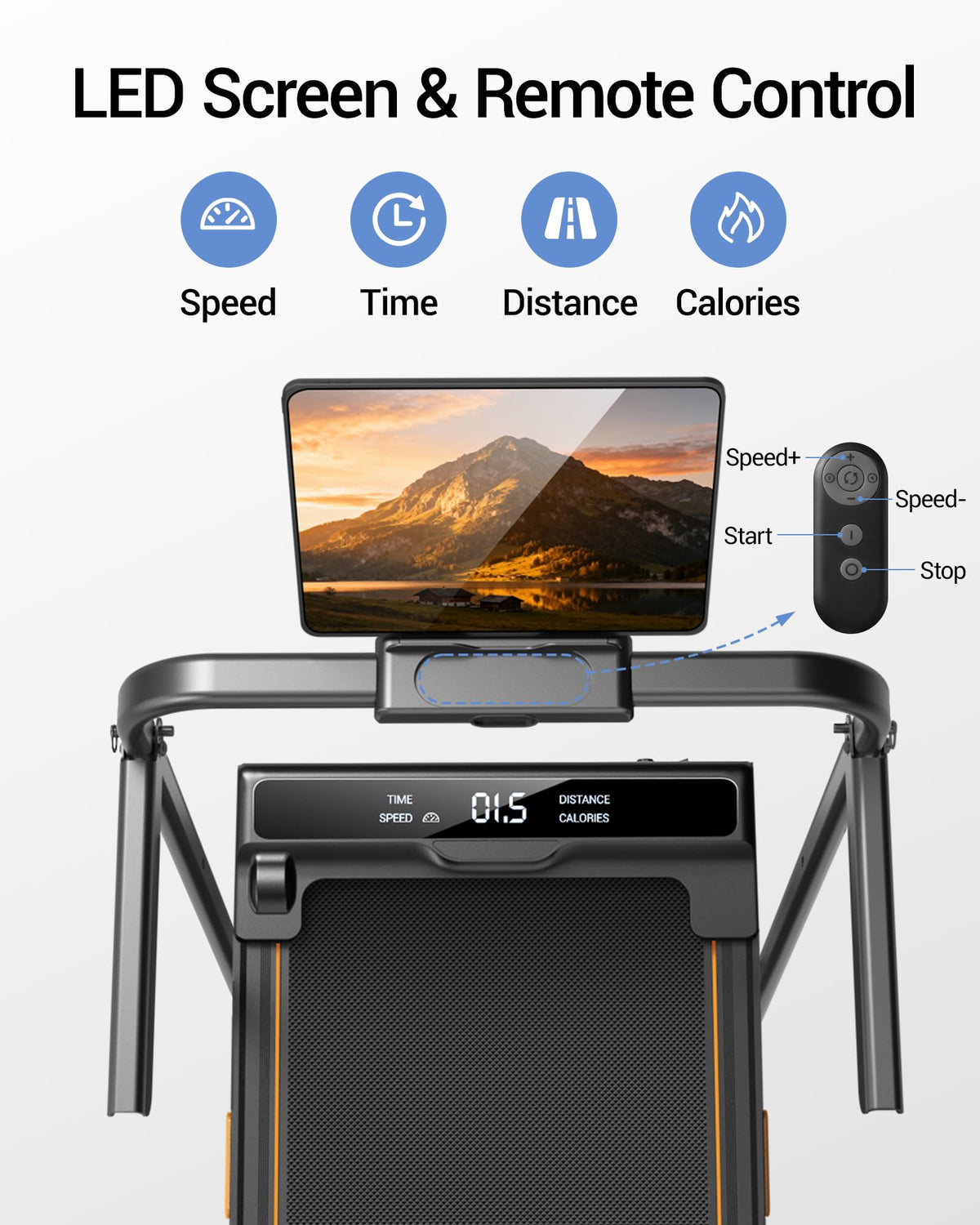 CURSOR FITNESS 16% Incline Walking Pad Treadmill - 4-in-1 Home Use