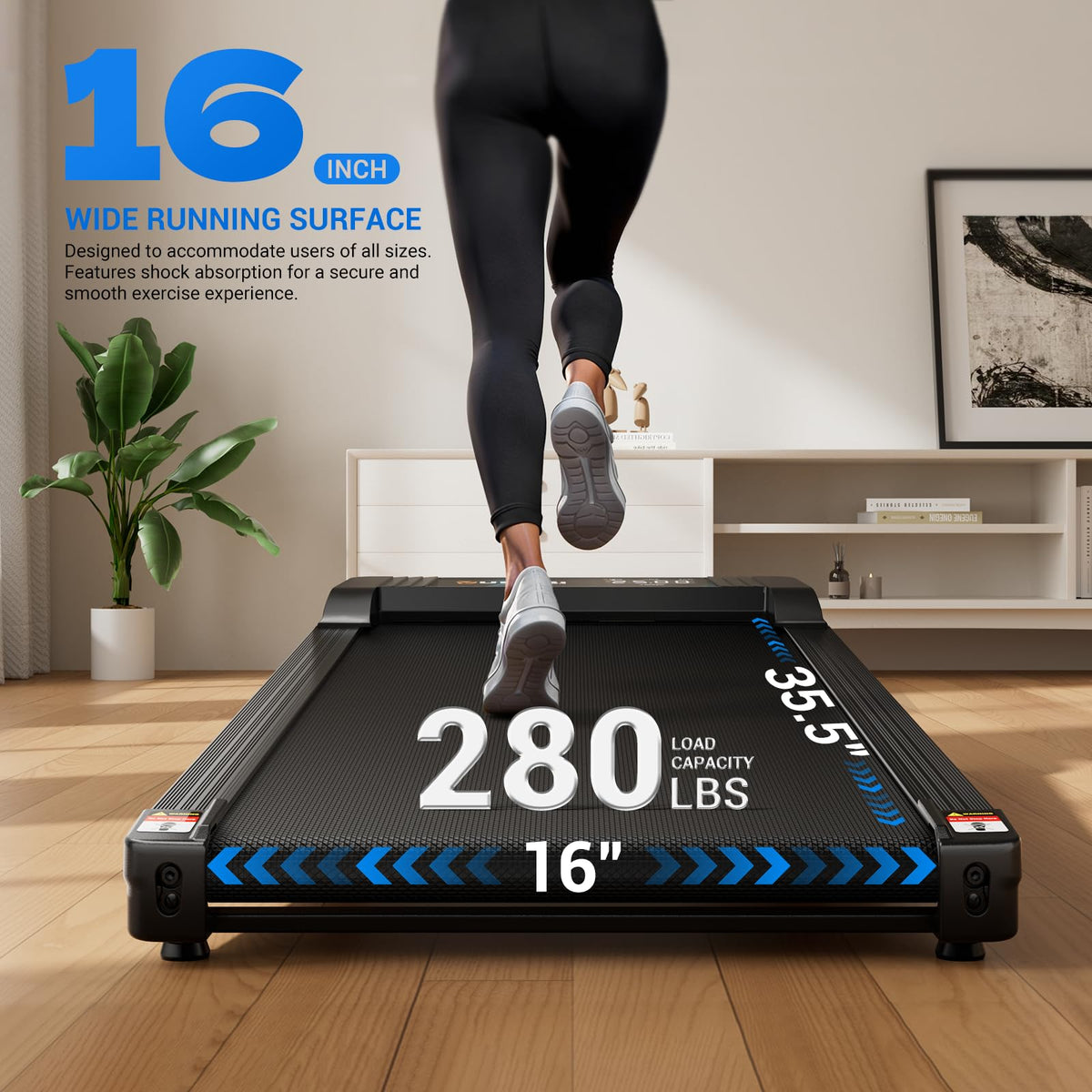 YUEJIQI Walking Pad Treadmill for Home Office with Incline